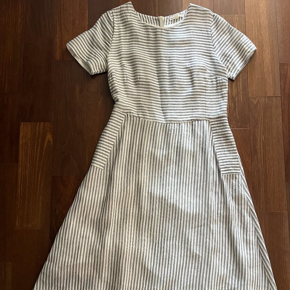 CHINTI AND PARKER Short Sleeve Linen-Cotton-Silk Midi Size M